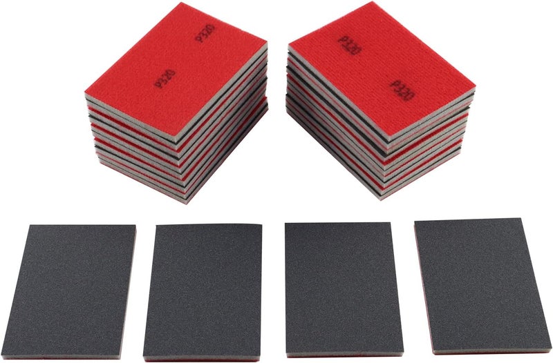 Langthering 24pcs 320Grits Sanding Sponge, Wet and Dry 4"x3" Sanding Block, Reusable Sand Paper for Metal Wood Drywall Walls Stone Automotive Paint Plastic DIY(320 Grits) - Image 1